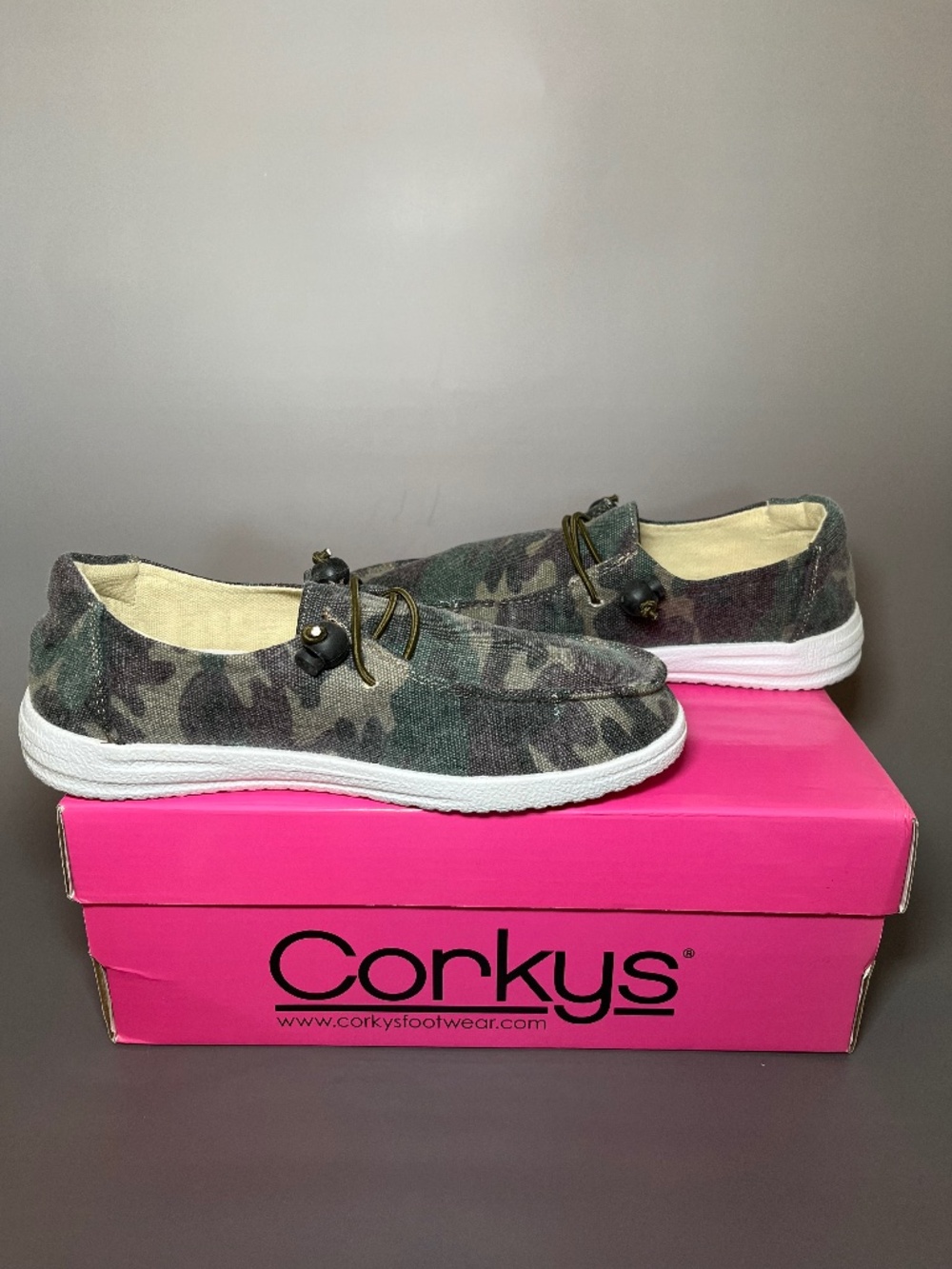 Corky's Camo Canvas Slip-On Sneakers